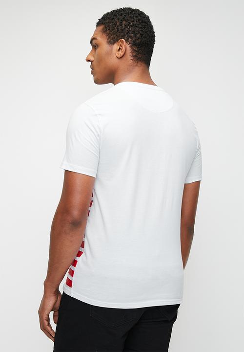 POLO - Aiden Striped Short sleeve Colourblock Tee - White
