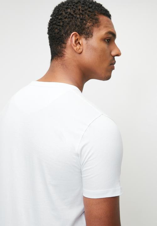 POLO - Aiden Striped Short sleeve Colourblock Tee - White