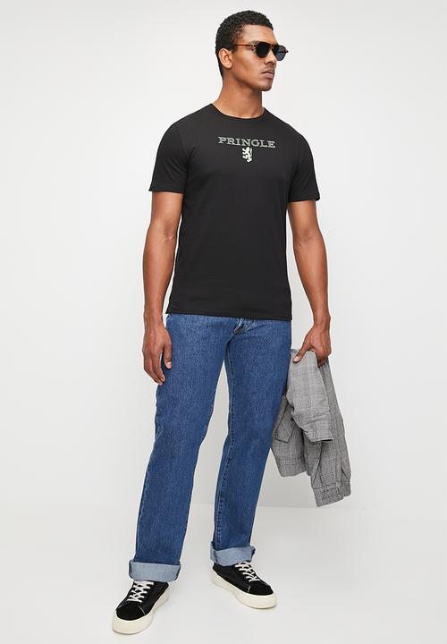 Pringle of Scotland - Ezra short sleeve logo crew tee - black