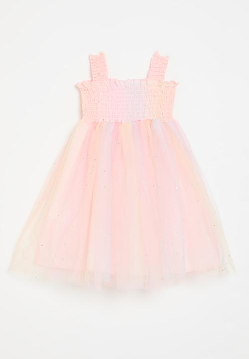 Pop Candy - Striped smock mesh dress - multi
