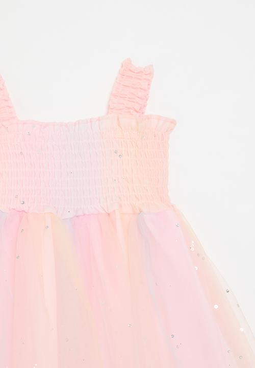 Pop Candy - Striped smock mesh dress - multi