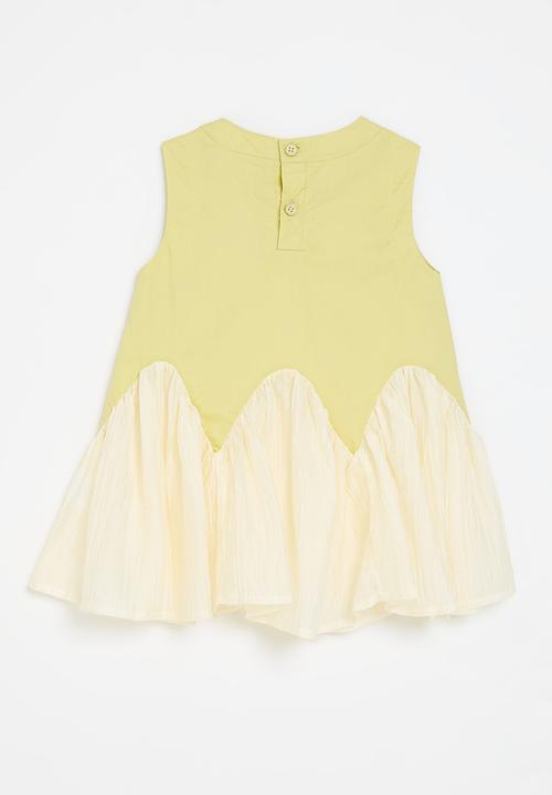 Pop Candy - Asymmetrical dress - yellow & white