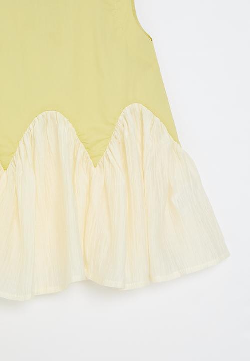 Pop Candy - Asymmetrical dress - yellow & white