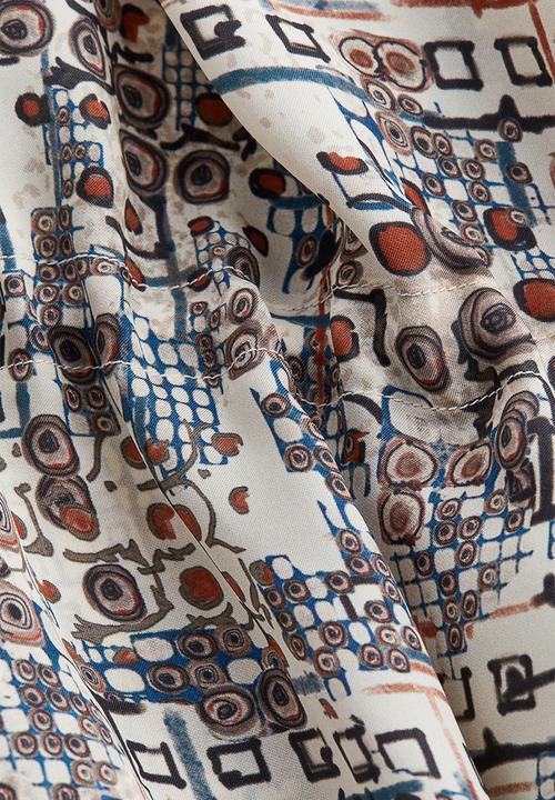 H&M - Anamika Khanna X H&M: Silk-blend graphic-print kaftan dress - white