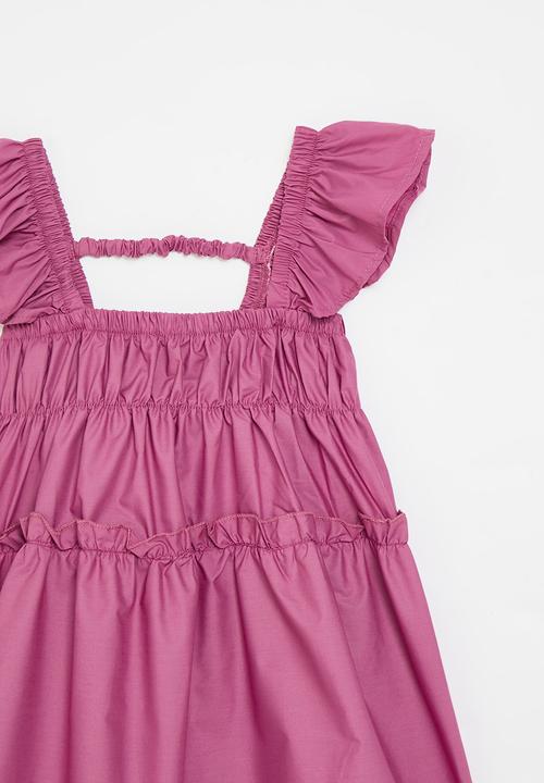 Pop Candy - Tiered dress - neon pink