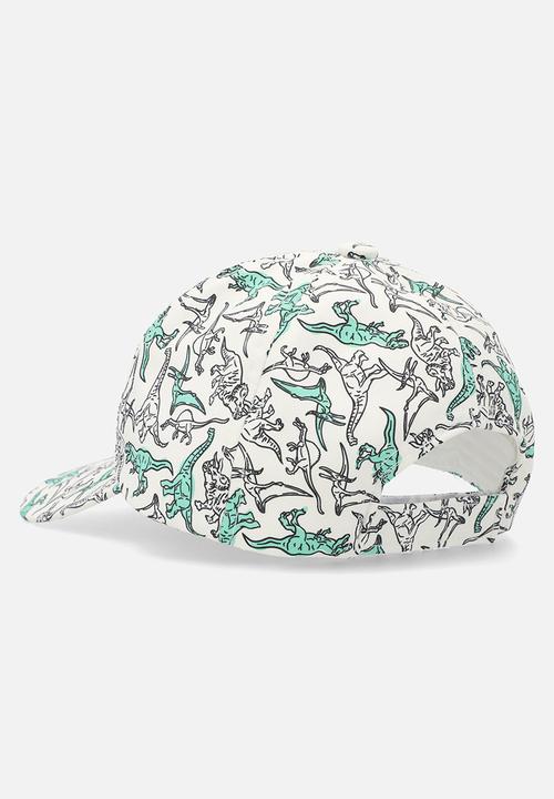 Pop Candy - Dino print cap - ecru & green