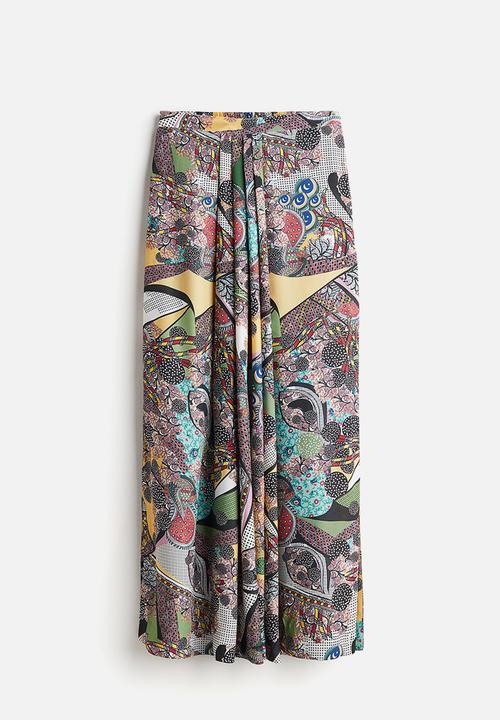 H&M - Anamika Khanna X H&M: Silk-blend pleated skirt - multi