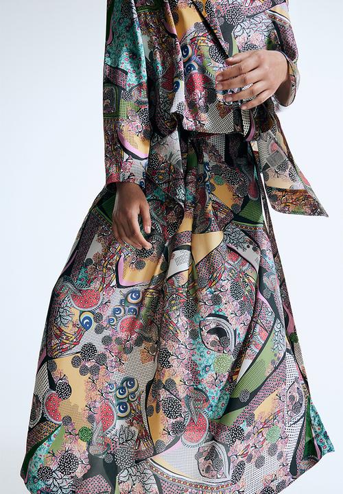 H&M - Anamika Khanna X H&M: Silk-blend pleated skirt - multi