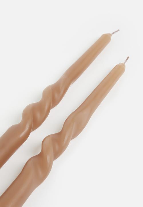 H&S - Twisted Candle Set - Peach