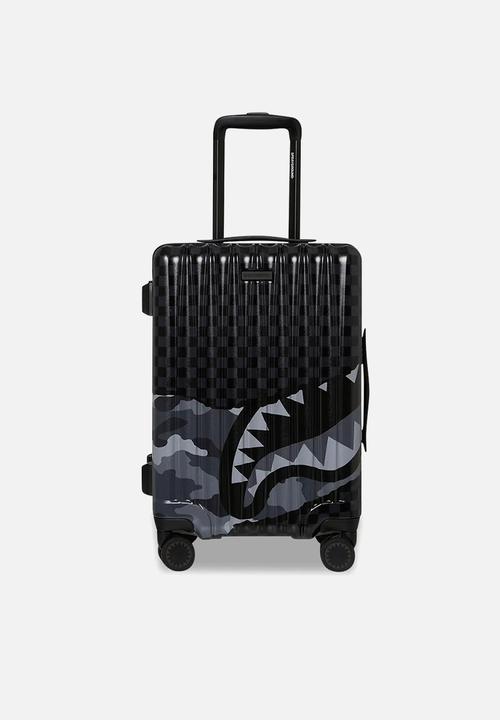 Sprayground - Split up camo tear hardshell carry on - black
