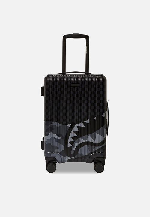 Sprayground - Split up camo tear hardshell carry on - black