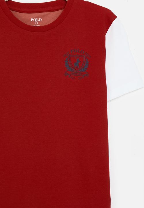 POLO - Boys tyler colour blocked tee - red