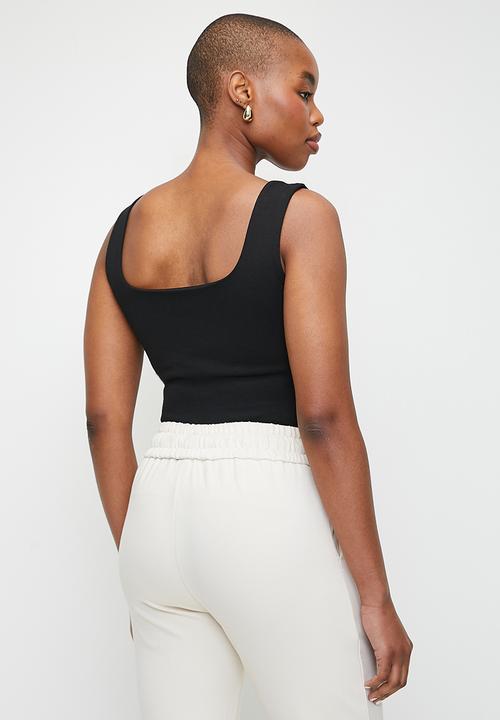 POLO - Wmn Ariana Sleeveless Square Neck Tank - Black