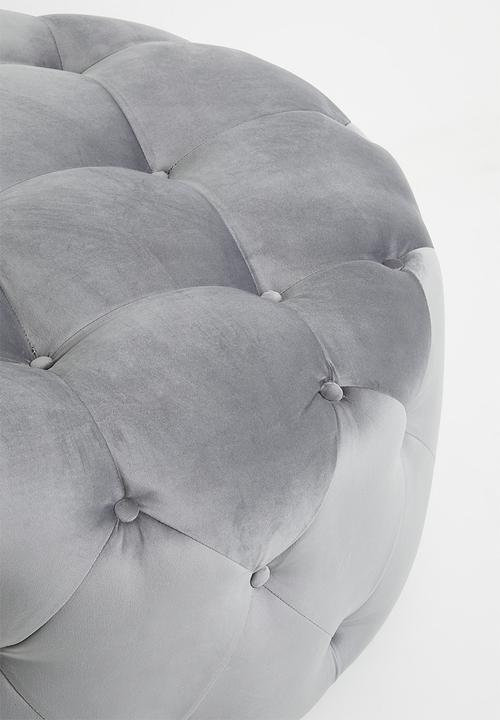 Sixth Floor - Molesy ottoman - grey velvet