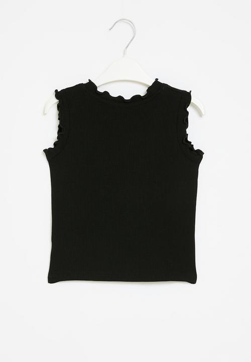 Pop Candy - Frilled top - black