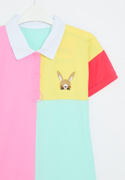 Pop Candy - Colour block golf dress - multi