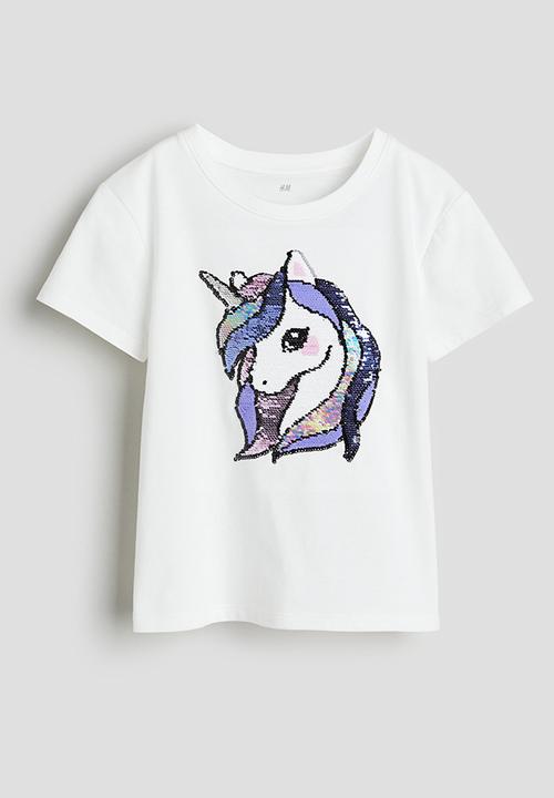 H&M - Top - white unicorn
