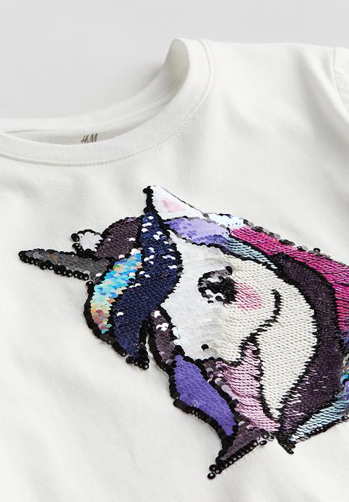 H&M - Top - white unicorn