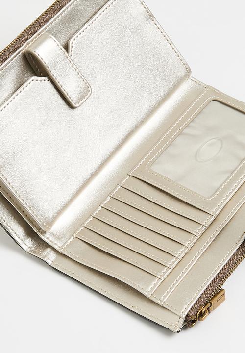 GUESS - Nell logo slg bdl zip organiser purse- latte/dark brown