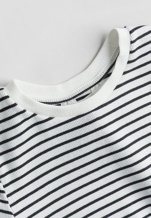 H&M - Ribbed t-shirt - white striped