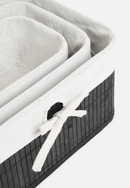 Storage Solutions - Nesting bamboo storage set of 3 - black