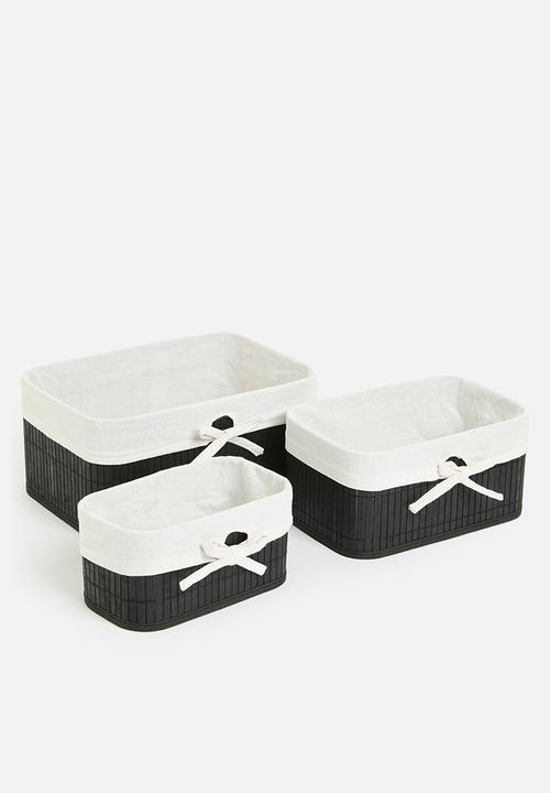 Storage Solutions - Nesting bamboo storage set of 3 - black