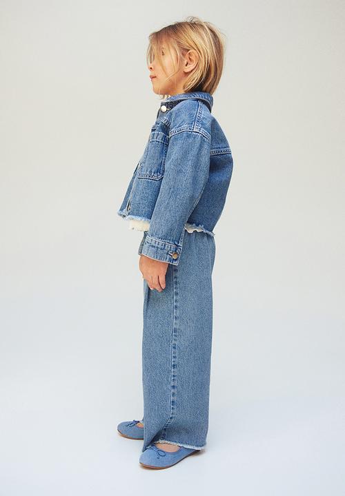 H&M - Wide leg pull-on trousers - denim blue