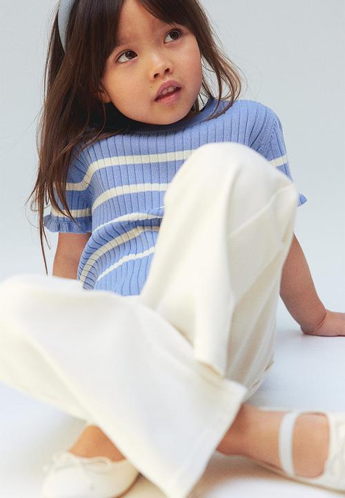 H&M - Rib-knit top - blue & striped