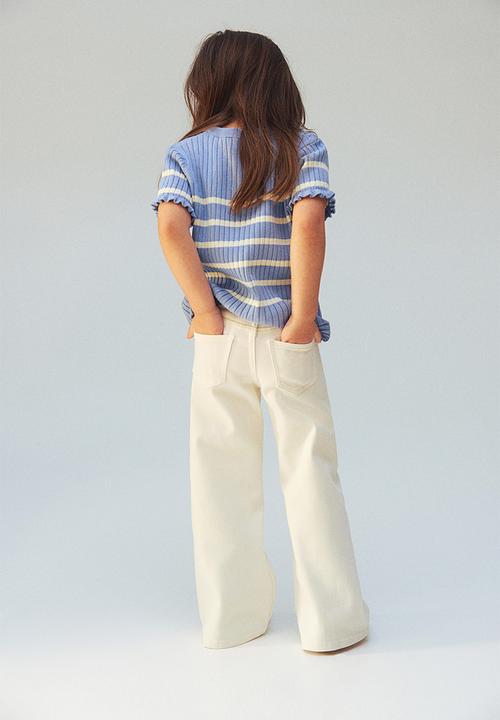 H&M - Rib-knit top - blue & striped