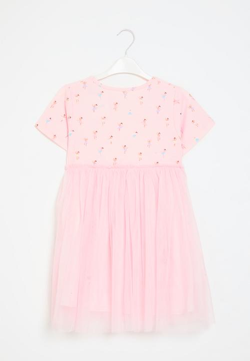 Pop Candy - Printed & mesh dress - pink