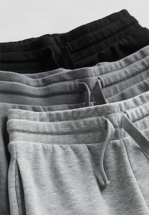 H&M - 3-Pack shorts - light grey marl & black