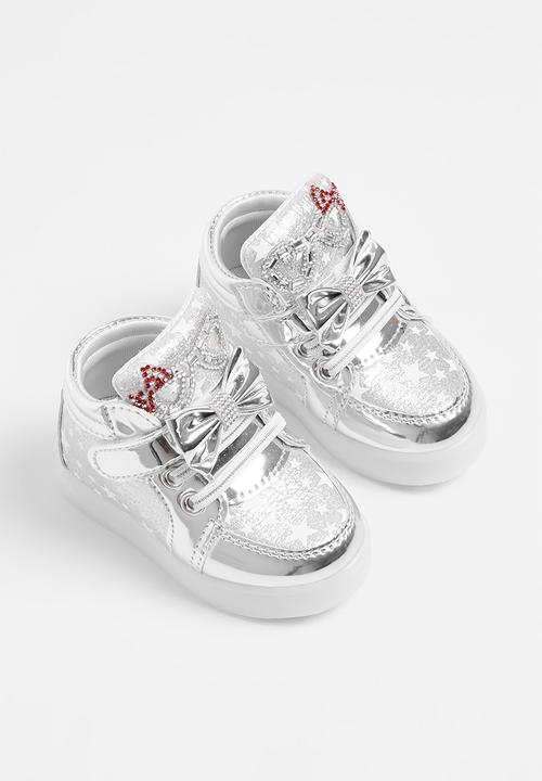 Pop Candy - Mettallic light up sneakers-silver