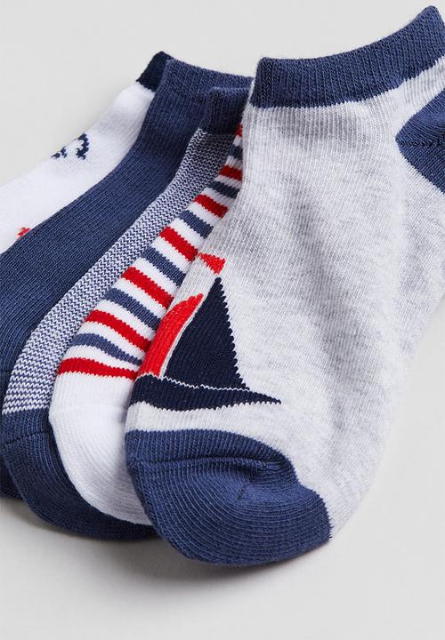 H&M - 7-Pack trainer socks - light grey marl & sailing boats