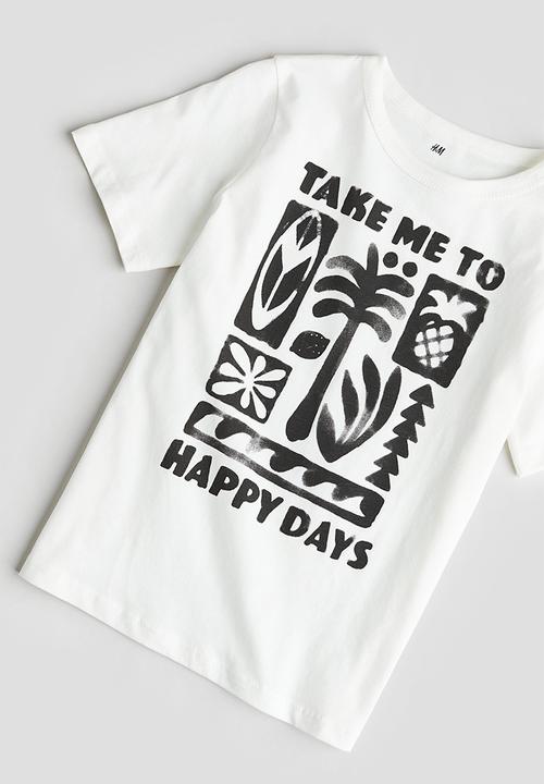 H&M - Printed cotton t-shirt - white,multi