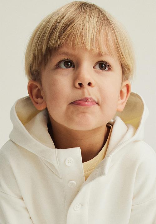 H&M - Button-top hoodie - natural white