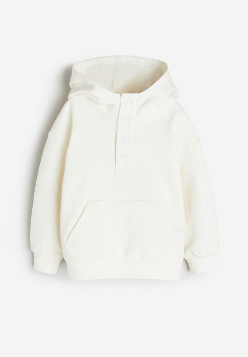 H&M - Button-top hoodie - natural white