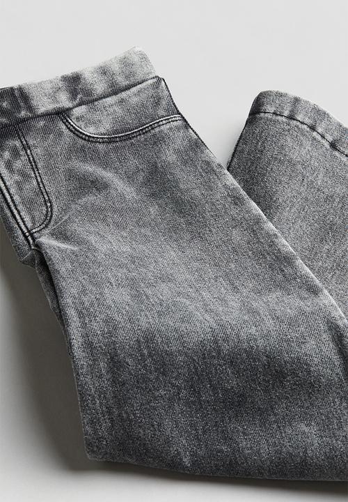 H&M - Wide denim-look trousers - washed denim grey