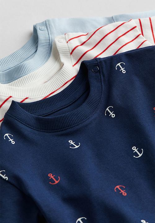 H&M - 3-Pack t-shirts - dark blue & anchors