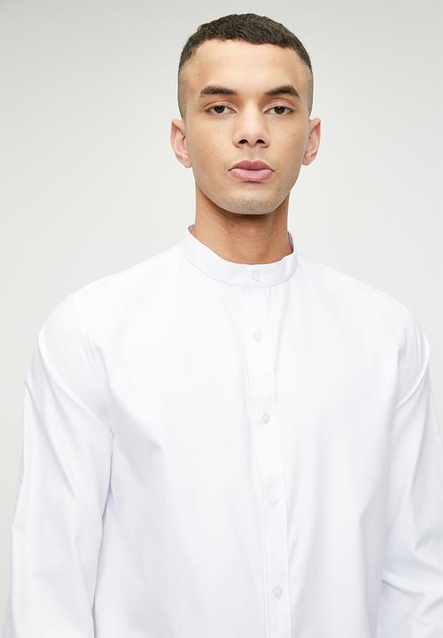 Superbalist - Manderin Collar Oxford Shirt - White