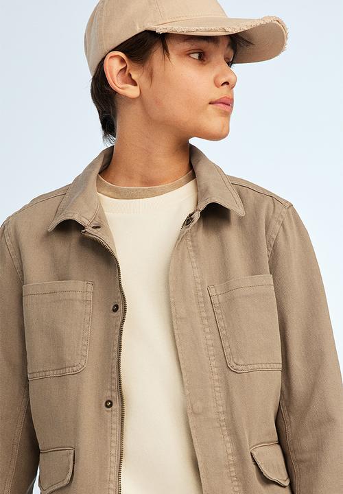 H&M - Cotton twill shacket - beige