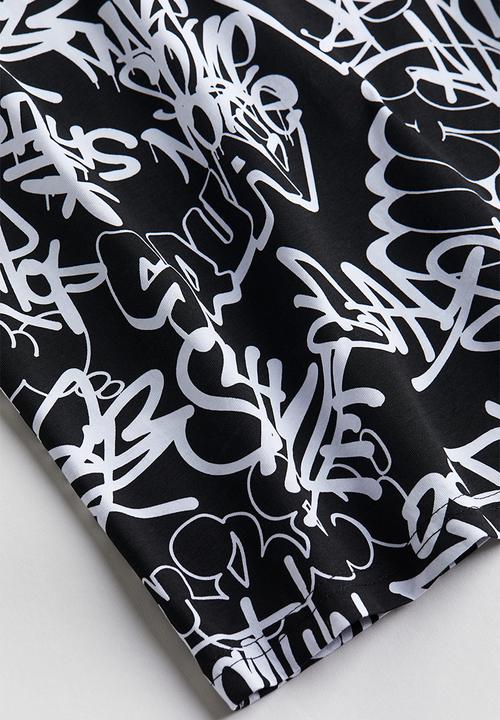 H&M - Printed cotton t-shirt - black & patterned