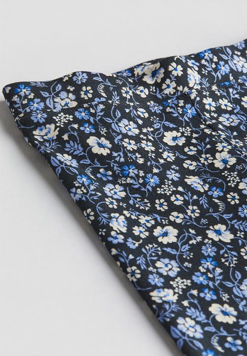 H&M - Printed jersey leggings - dark grey floral 