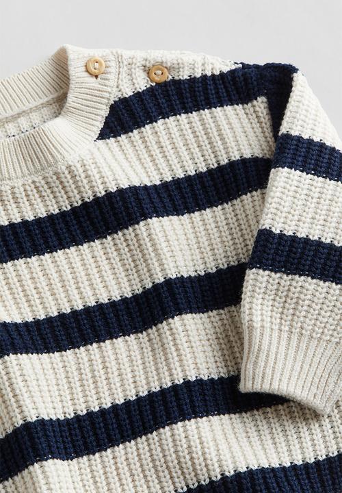 H&M - Jumper - cream & blue striped