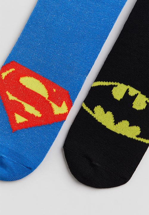 H&M - 5 pack patterned socks - bright blue dc comics