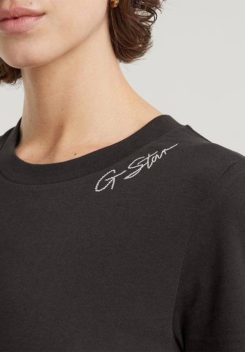G-STAR - Faux Embro Logo R T Wmn - Dk Black