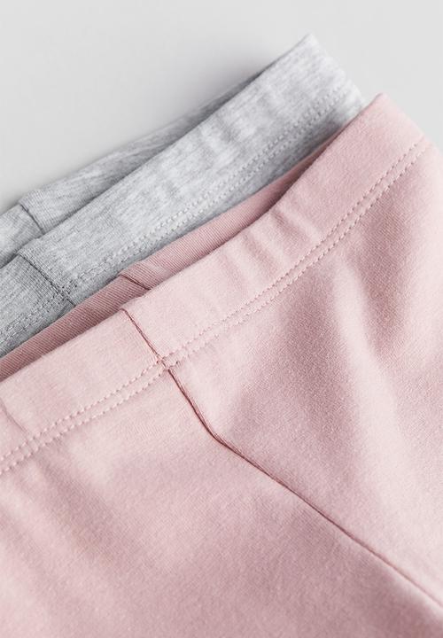 H&M - 2 pack cycling shorts - light pink & light grey marl