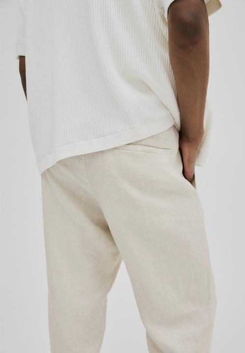 H&M - Regular fit linen trousers - cream