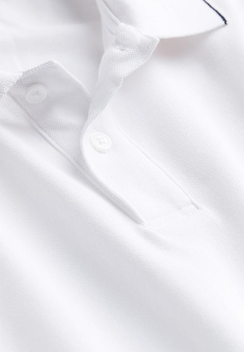 H&M - Slim fit cotton polo shirt - white