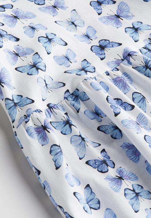 H&M - Patterned cotton dress - white butterflies