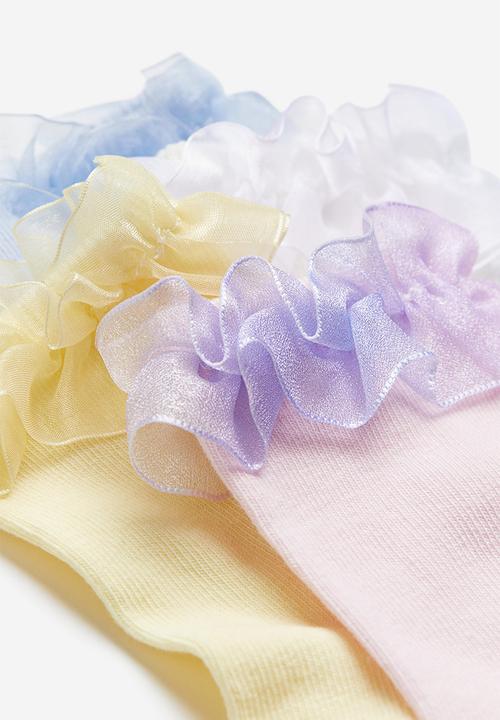 H&M - 4 pack socks -  light blue & light yellow